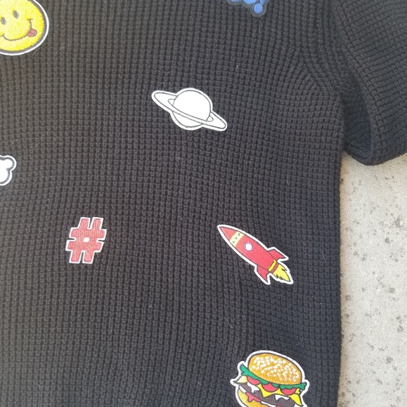 Forever 21 Hi Sun Knit Blue Patches Sweater - Picture 4 of 8